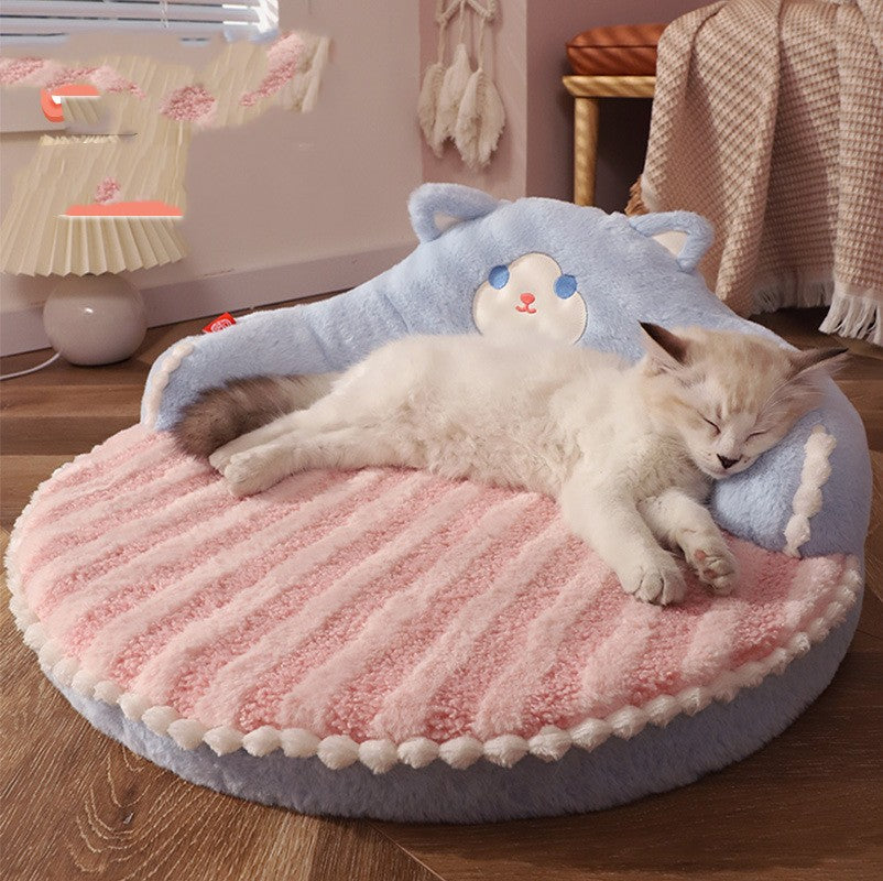 Scalloped Edge Pet Bed - Sweet Pie Design Cat Nest | Valentine's Gift