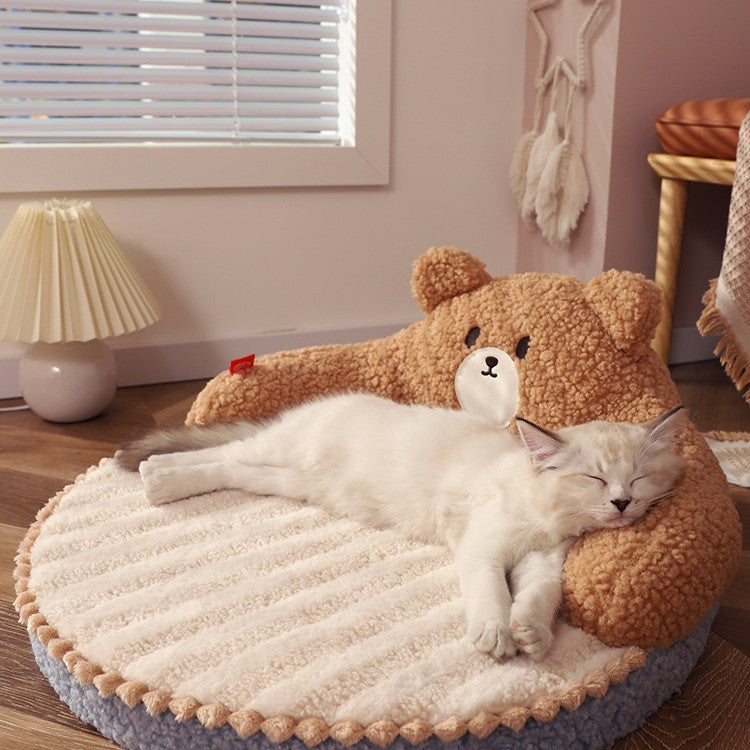 Scalloped Edge Pet Bed - Sweet Pie Design Cat Nest | Valentine's Gift