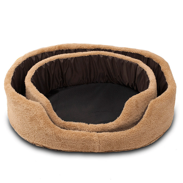 Round plush pet bed perfect for small pets