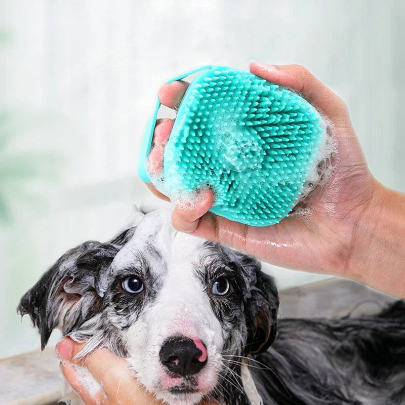Premium Pet Bathing Brush - Silicone Massager & Shampoo Dispenser