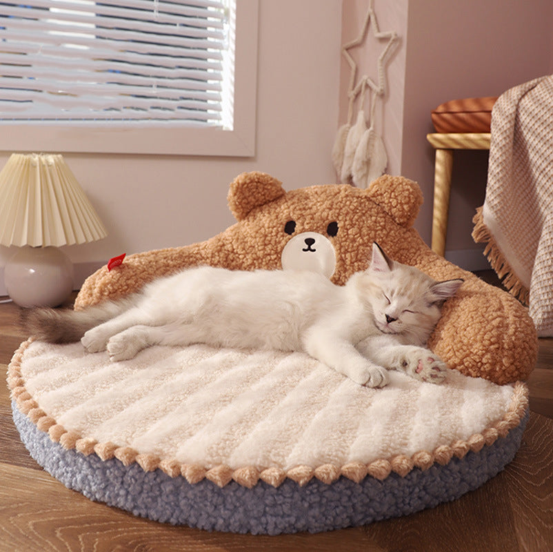 Scalloped Edge Pet Bed - Sweet Pie Design Cat Nest | Valentine's Gift